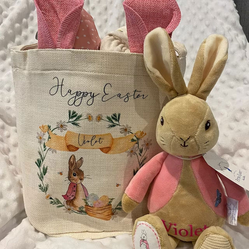 Personalised easter bag basket Peter rabbit