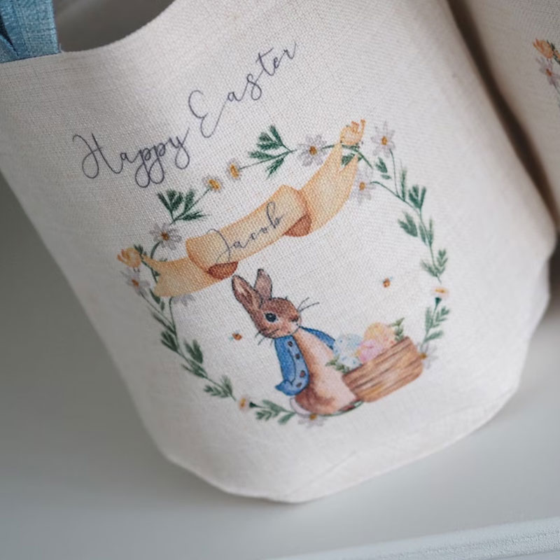 Personalised easter bag basket Peter rabbit