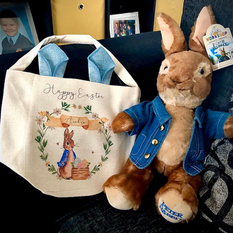 Personalised easter bag basket Peter rabbit