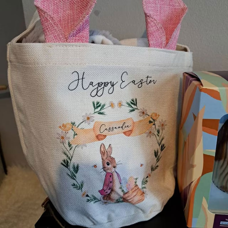 Personalised easter bag basket Peter rabbit