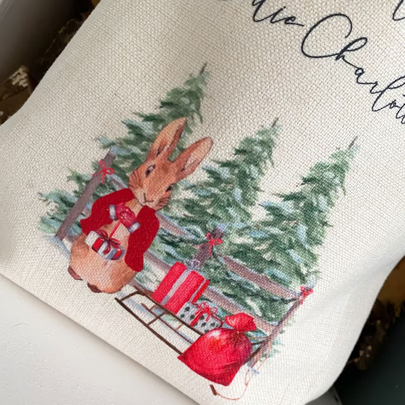 Personalised santa sack Peter rabbit Christmas Eve gift
