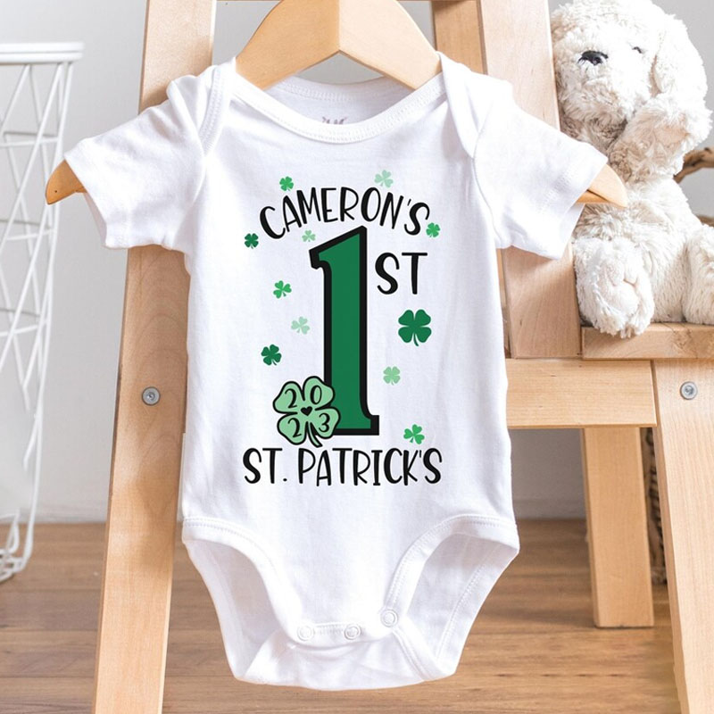 Personalized 1st St. Patrick's Day Baby Onesie