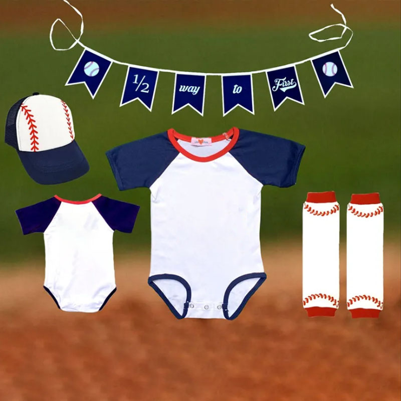 Personalized 3-18M Baby Baseball Outfit Set for July 4th