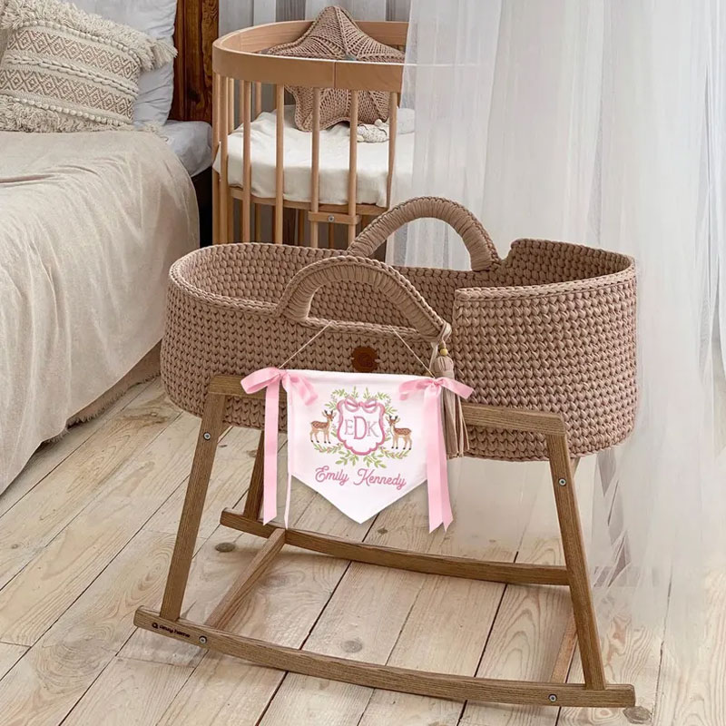 Personalized Baby Banner Deer Ribbon Welcome Banner