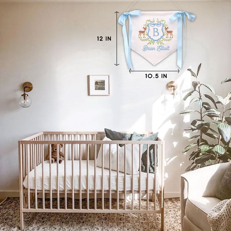 Personalized Baby Banner Deer Ribbon Welcome Banner
