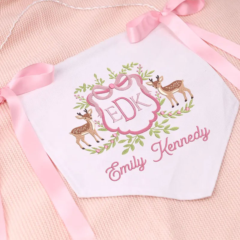 Personalized Baby Banner Deer Ribbon Welcome Banner