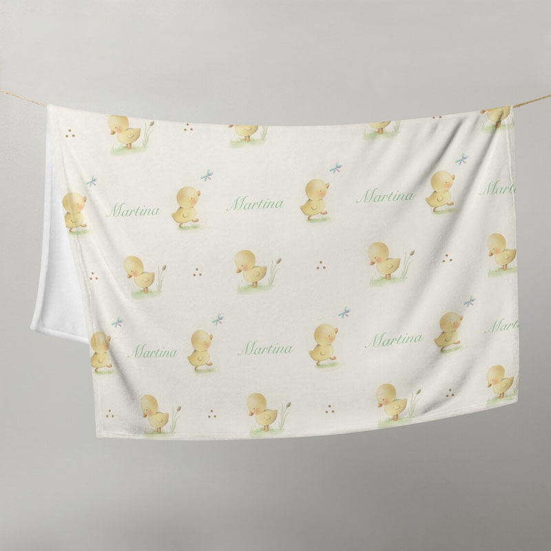 Personalized Baby Cute Duck Soft Blanket