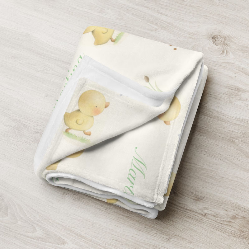 Personalized Baby Cute Duck Soft Blanket
