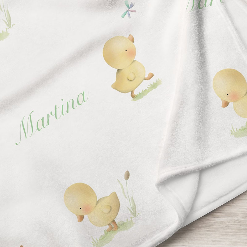 Personalized Baby Cute Duck Soft Blanket