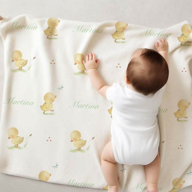 Personalized Baby Cute Duck Soft Blanket