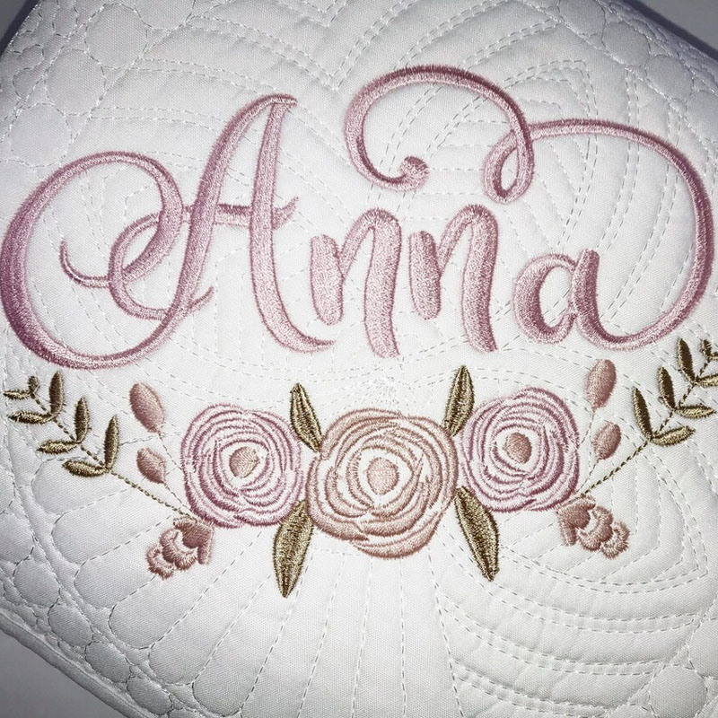 Personalized Baby Girl Beautiful Soft Floral Quilt