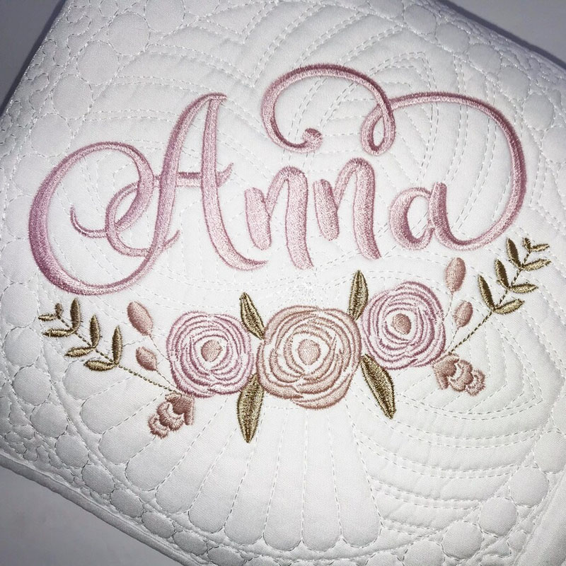 Personalized Baby Girl Beautiful Soft Floral Quilt