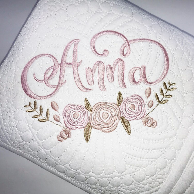 Personalized Baby Girl Beautiful Soft Floral Quilt