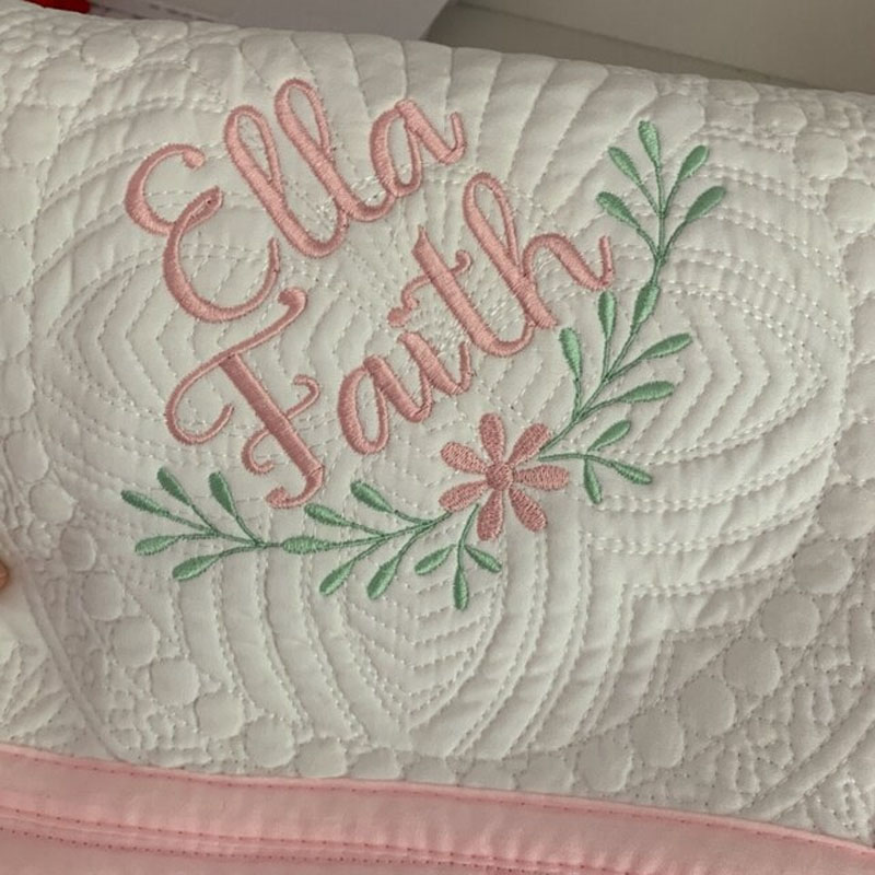 Personalized Baby Girl Heirloom Baby Quilt