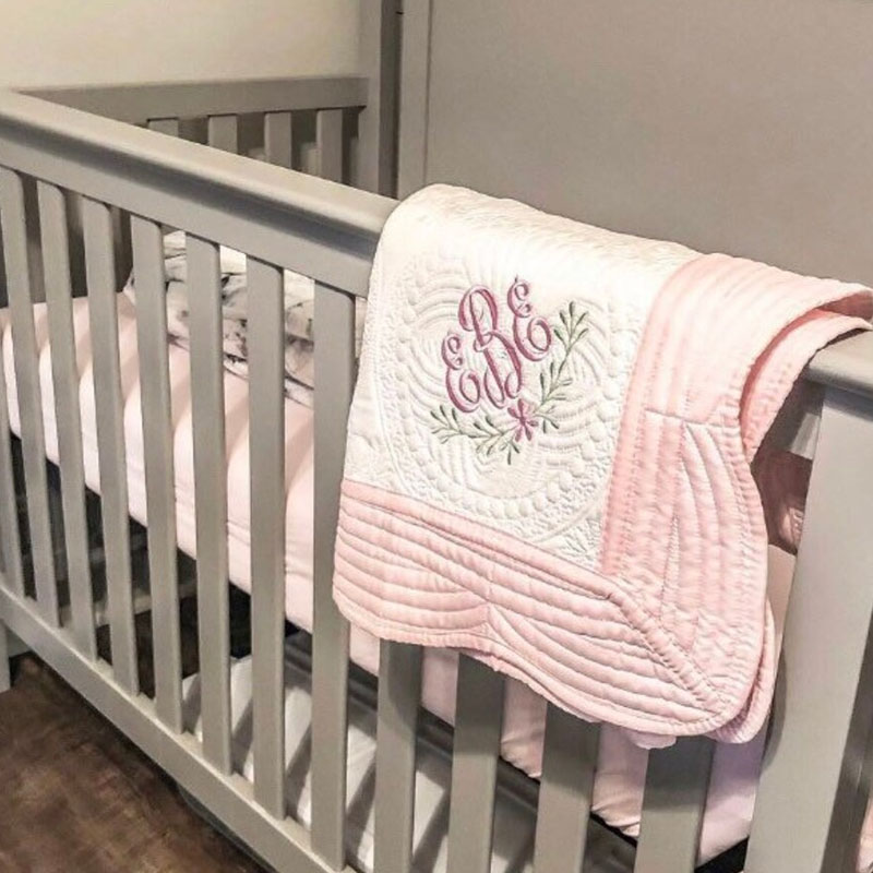 Personalized Baby Girl Heirloom Baby Quilt