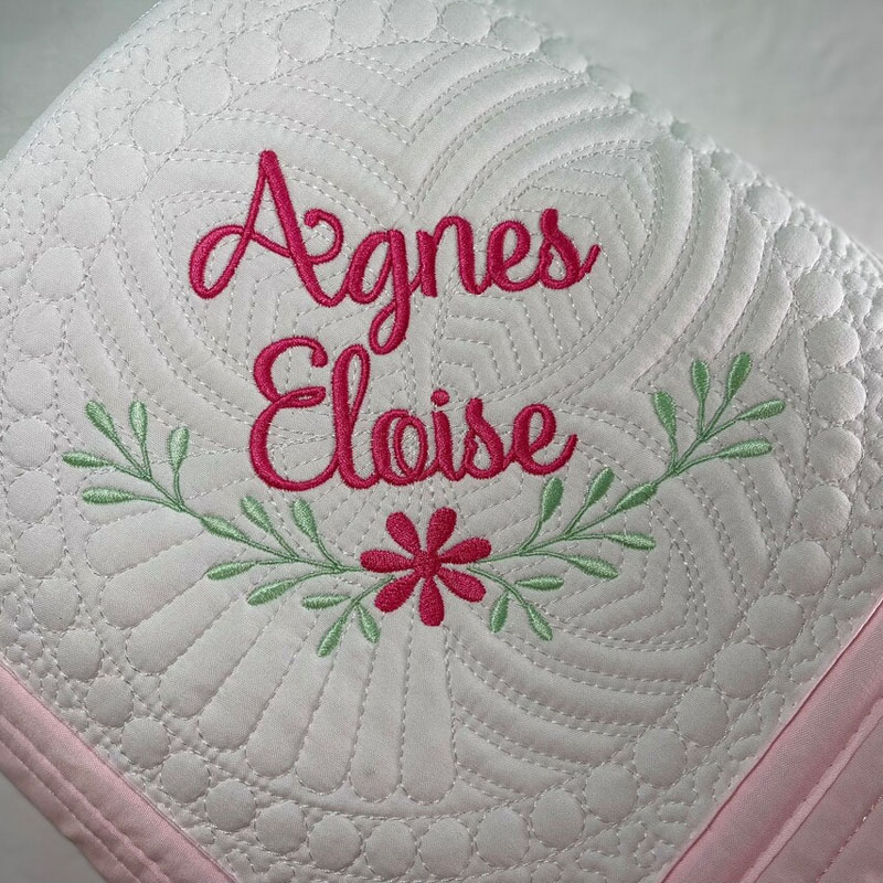 Personalized Baby Girl Heirloom Baby Quilt