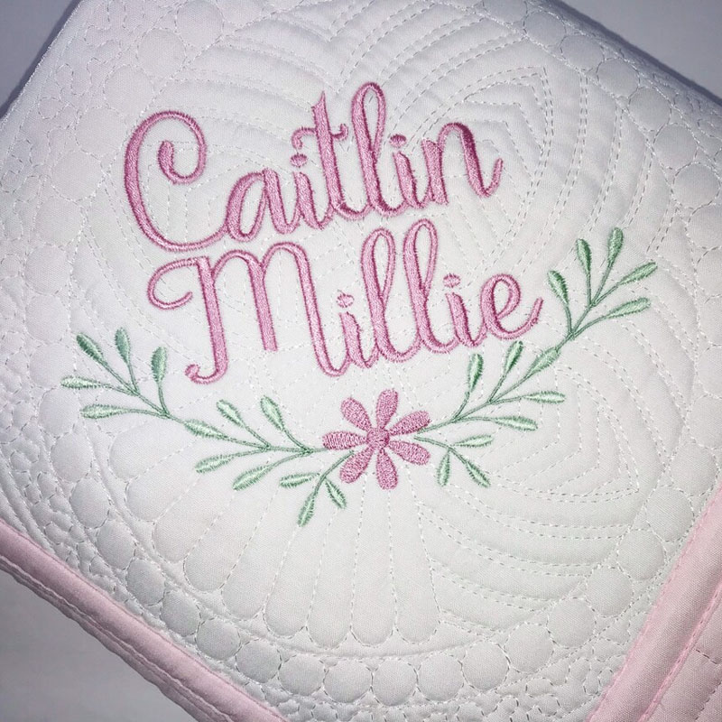 Personalized Baby Girl Heirloom Baby Quilt