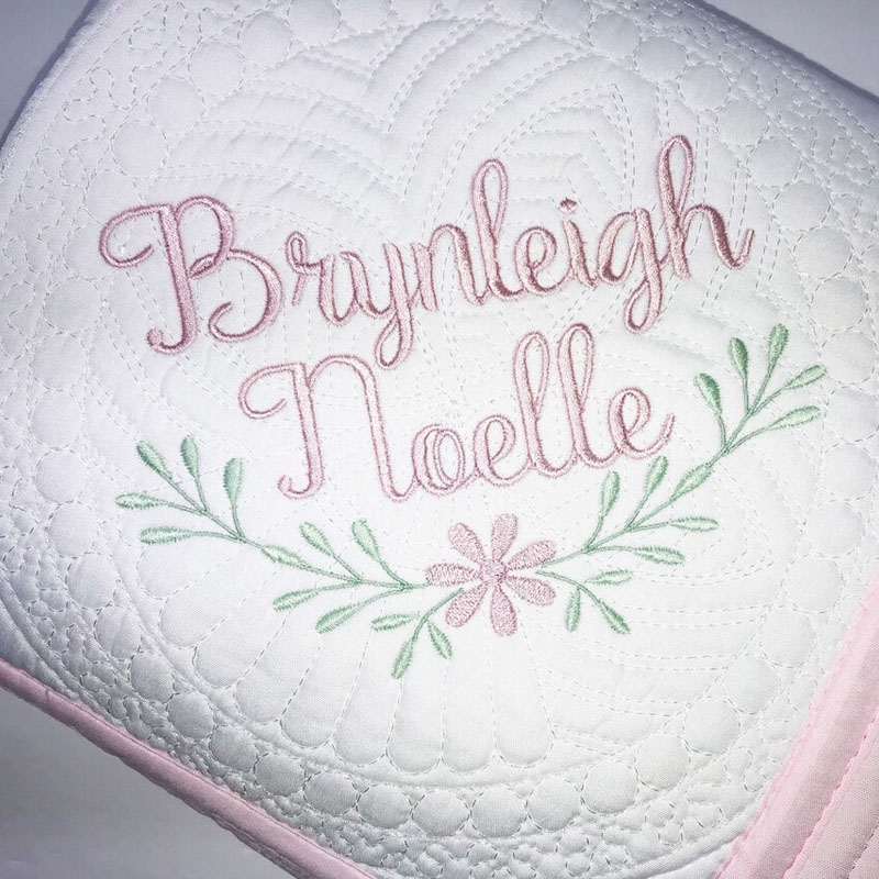 Personalized Baby Girl Heirloom Baby Quilt