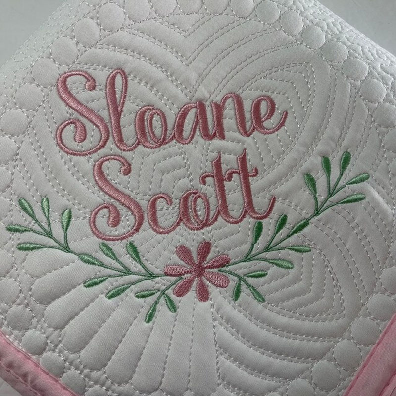 Personalized Baby Girl Heirloom Baby Quilt