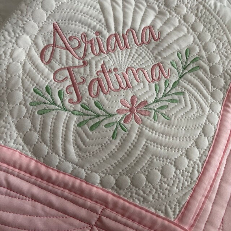 Personalized Baby Girl Heirloom Baby Quilt