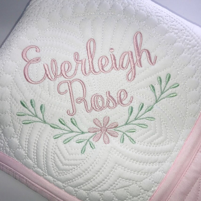 Personalized Baby Girl Heirloom Baby Quilt