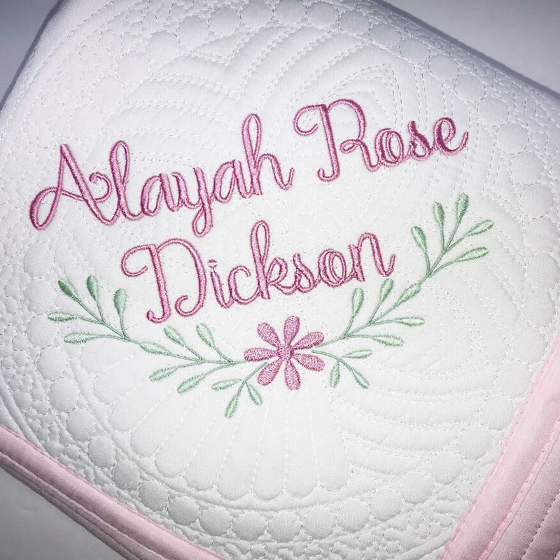 Personalized Baby Girl Heirloom Baby Quilt
