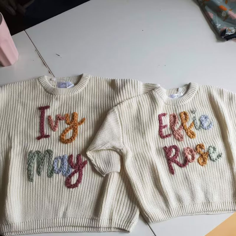 Personalized Baby Sweater Rainbow Baby Name Sweater