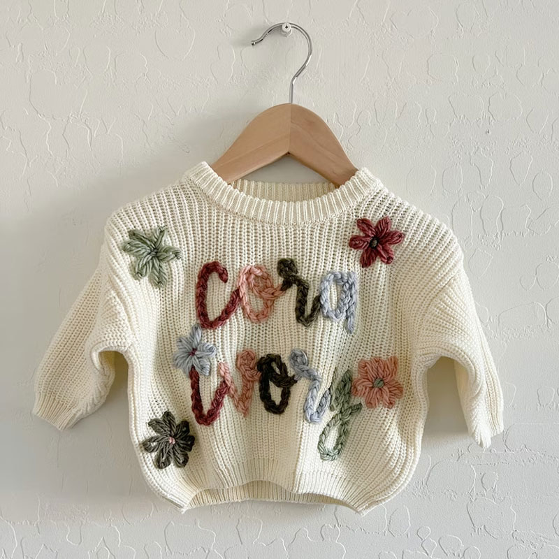 Personalized Baby Sweater Rainbow Baby Name Sweater
