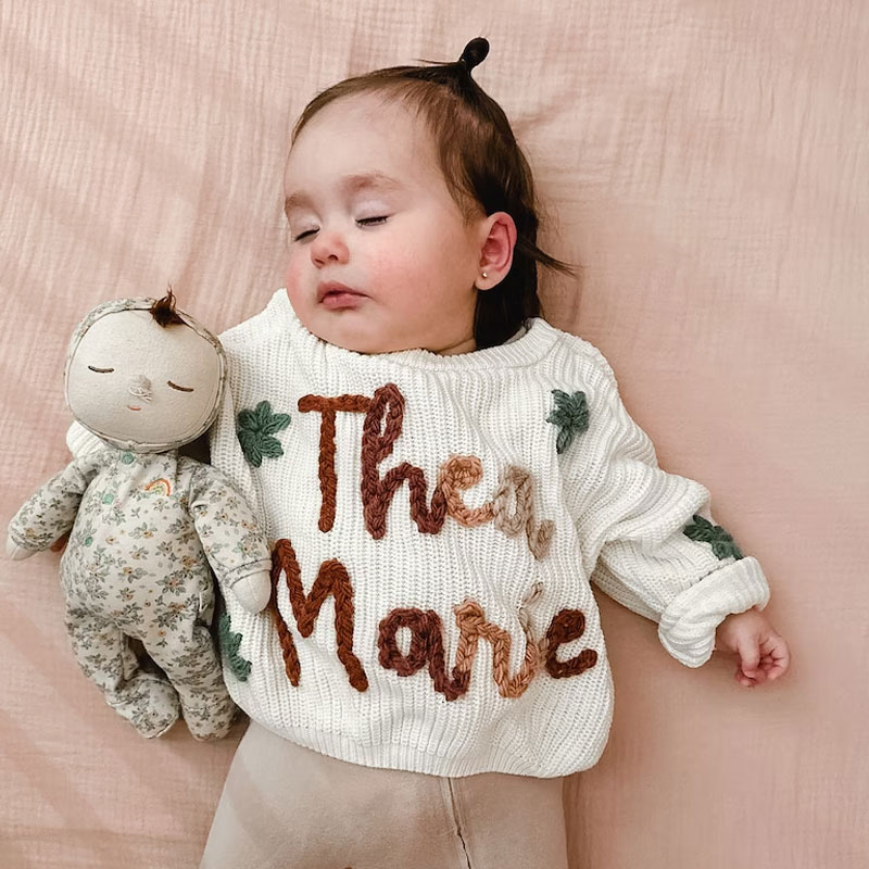 Personalized Baby Sweater Rainbow Baby Name Sweater