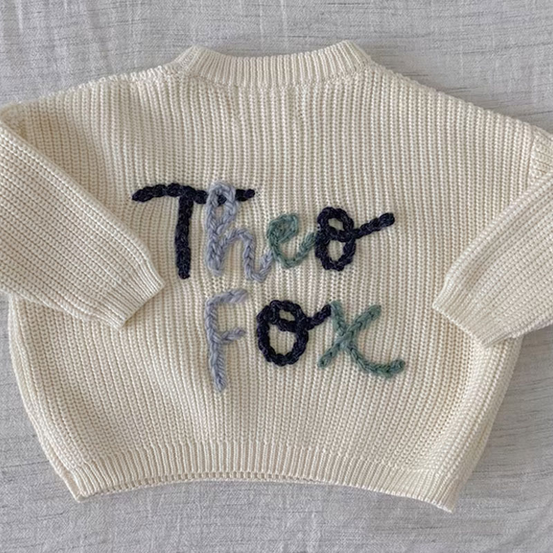 Personalized Baby Sweater Rainbow Baby Name Sweater