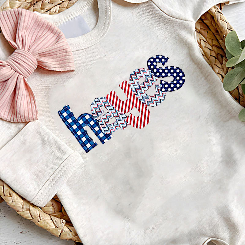 Personalized Baby Vintage July 4th Onesie Set