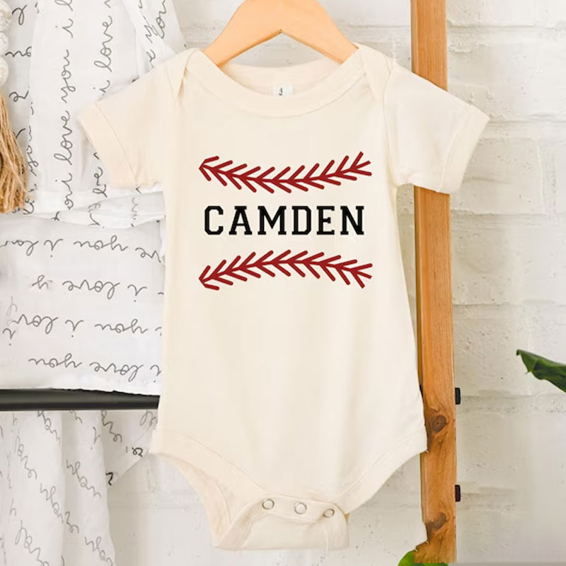 Personalized Baseball Baby Bodysuit Custom Name