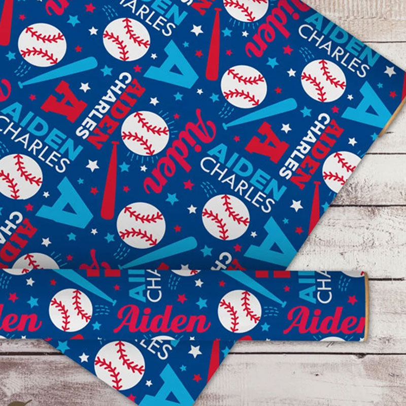 Personalized Baseball Name Wrapping Paper