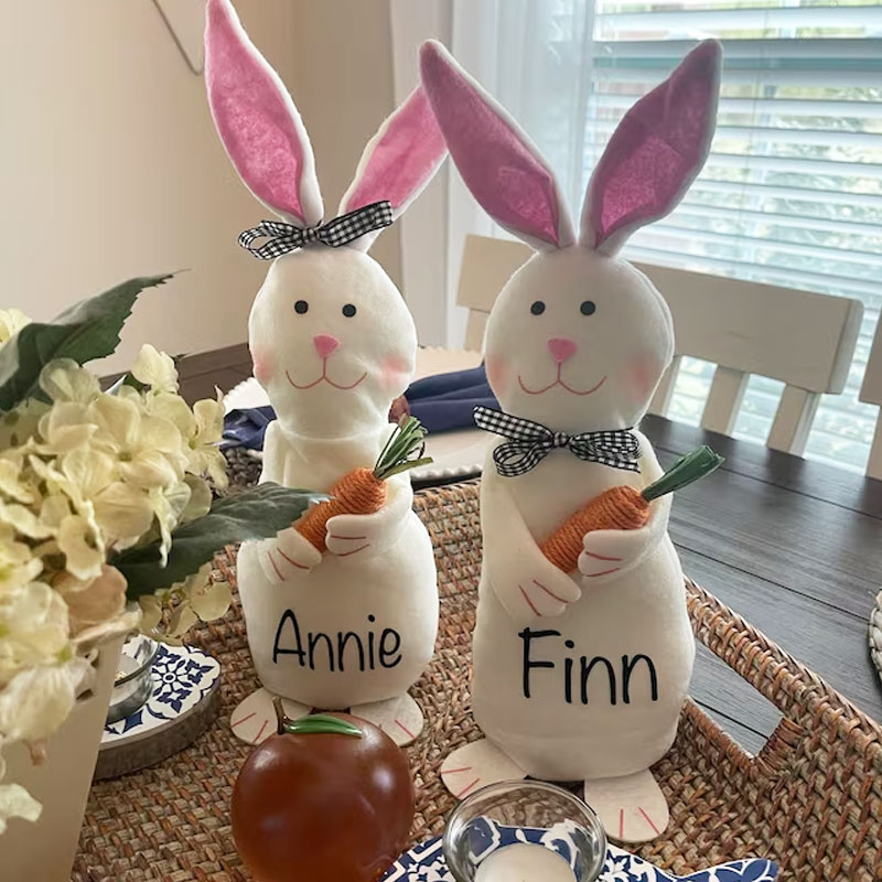 Personalized Beanie Bunny Toy, Spring Decor, Easter Decor