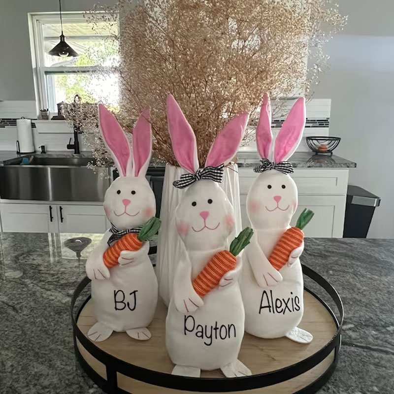 Personalized Beanie Bunny Toy, Spring Decor, Easter Decor