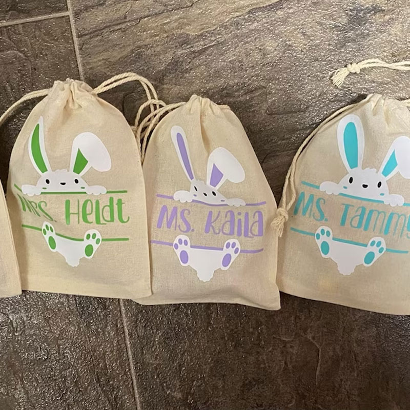 Personalized Bunny Favor Bags Set Of 10