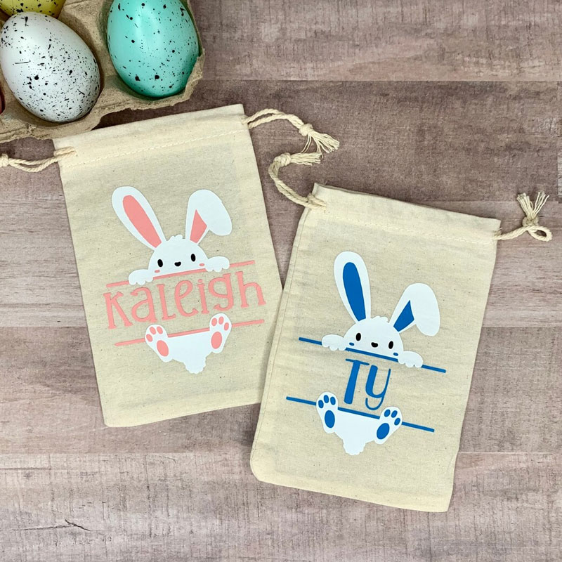 Personalized Bunny Favor Bags Set Of 10