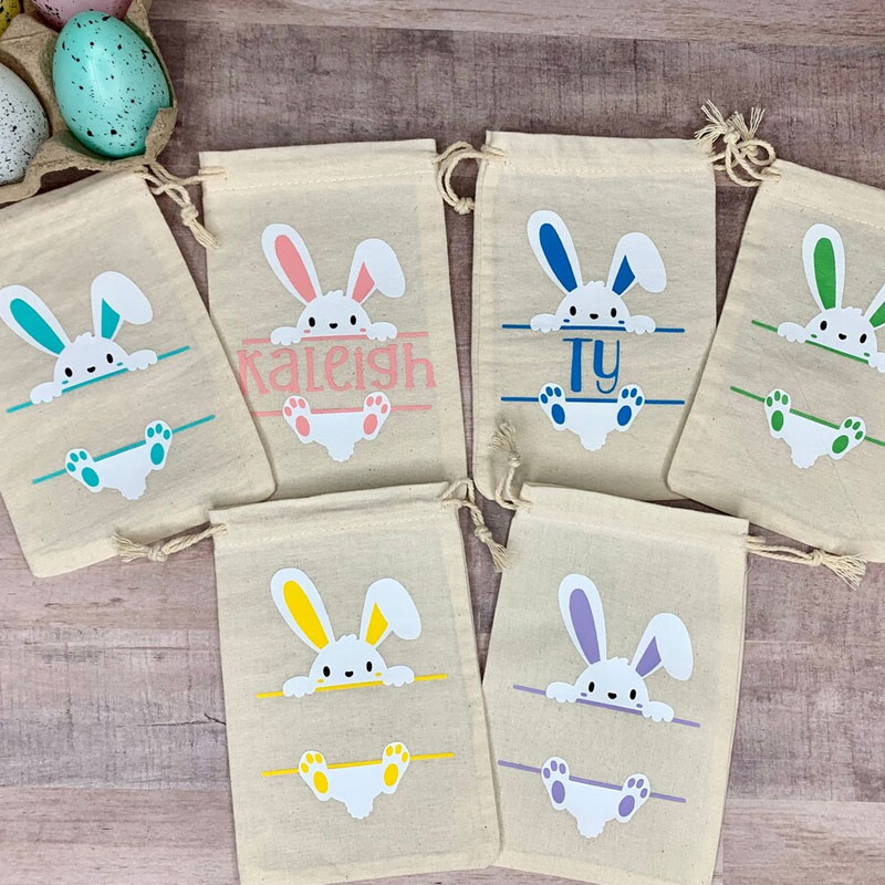 Personalized Bunny Favor Bags Set Of 10