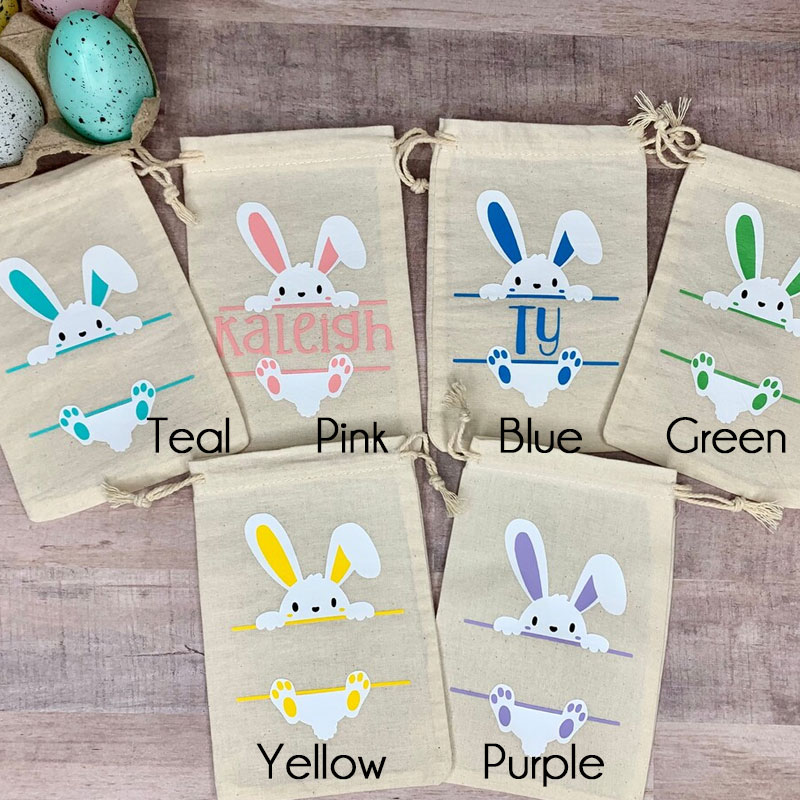 Personalized Bunny Favor Bags Set Of 10