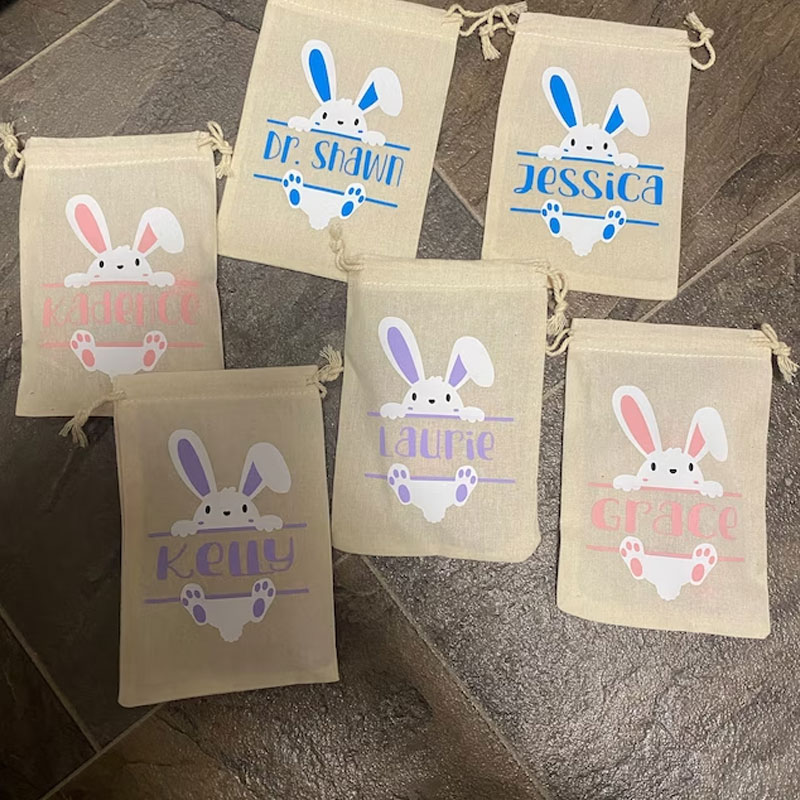 Personalized Bunny Favor Bags Set Of 10