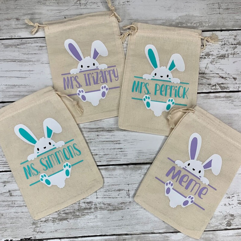 Personalized Bunny Favor Bags Set Of 10