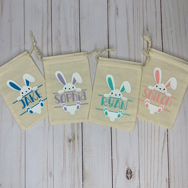 Personalized Bunny Favor Bags Set Of 10