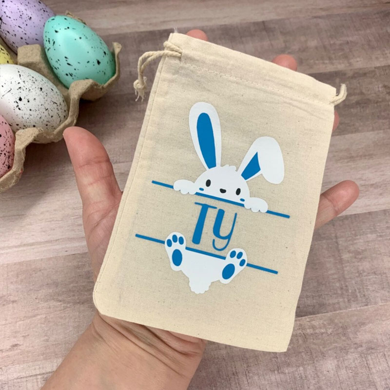 Personalized Bunny Favor Bags Set Of 10