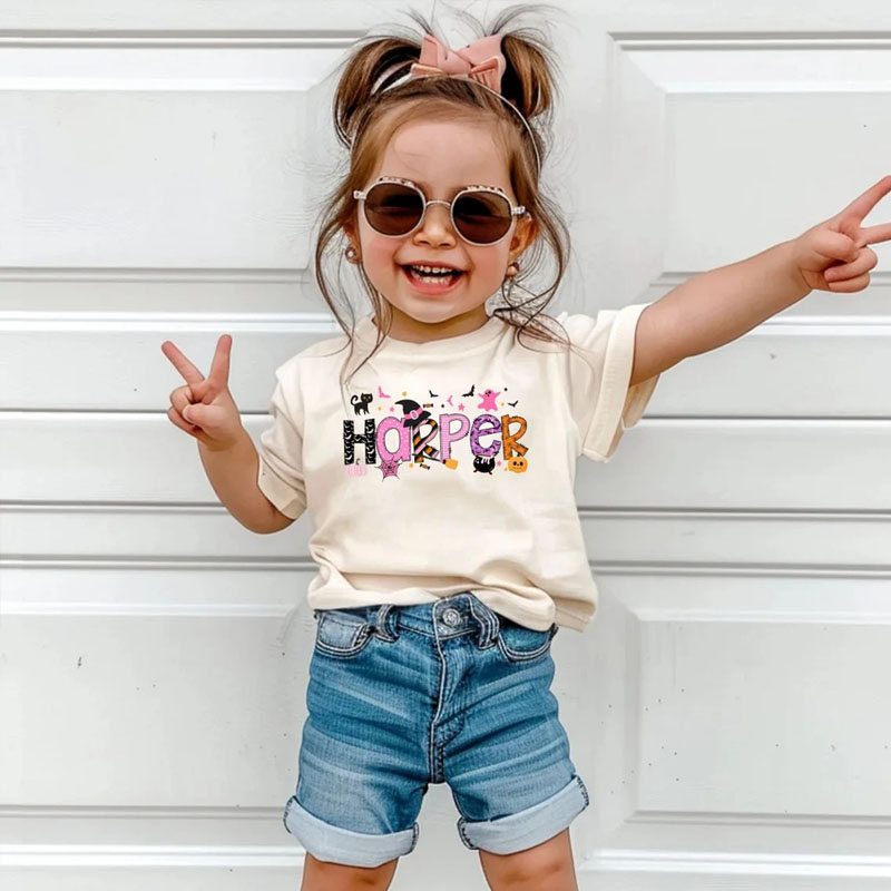 [Youth Shirt / 2-14 Years]Personalized Cat Halloween Name Shirt