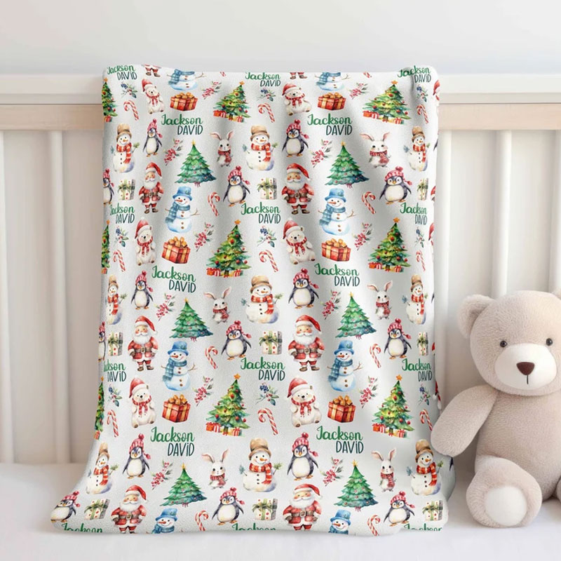 Personalized Christmas Blanket Santa Blanket
