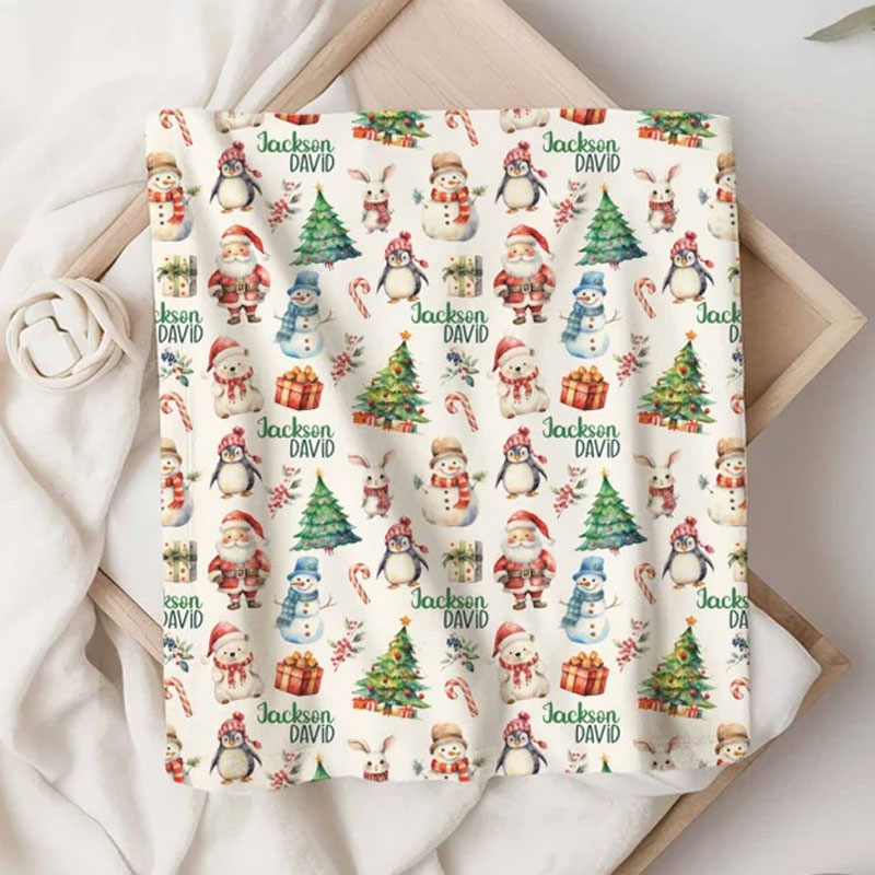 Personalized Christmas Blanket Santa Blanket