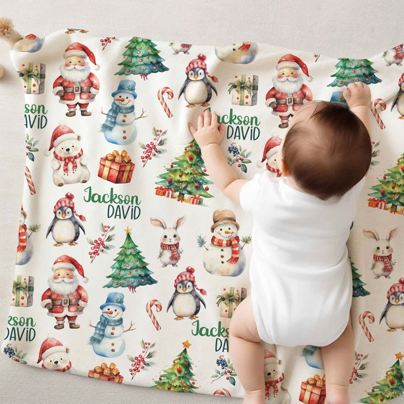 Personalized Christmas Blanket Santa Blanket