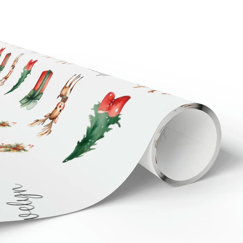 Personalized Cute Reindeer Baby's 1st Christmas Wrapping Paper