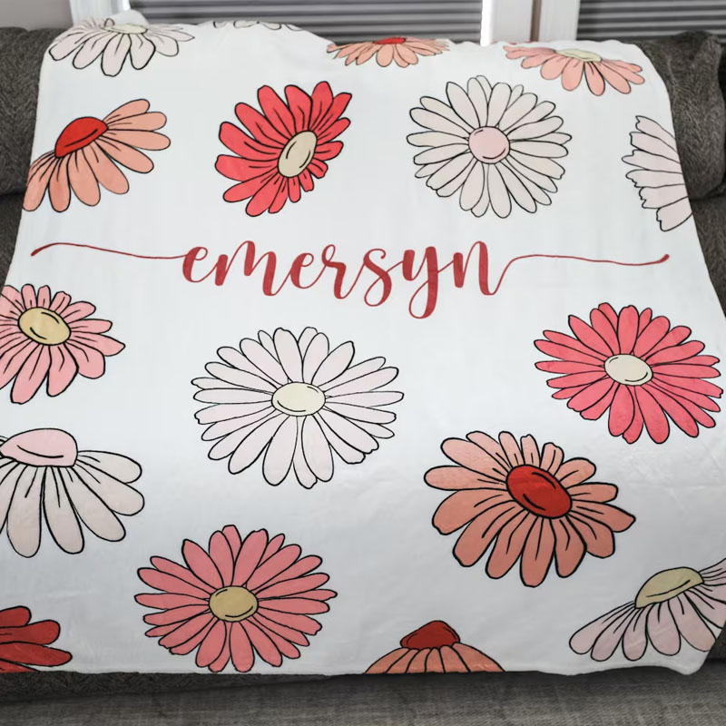 Personalized Daisy Theme Blanket For Kids