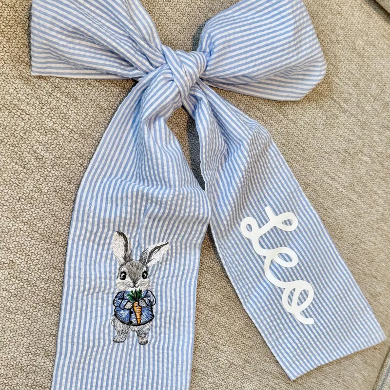 Personalized Easter Basket Bow Baby Easter Basket Decor